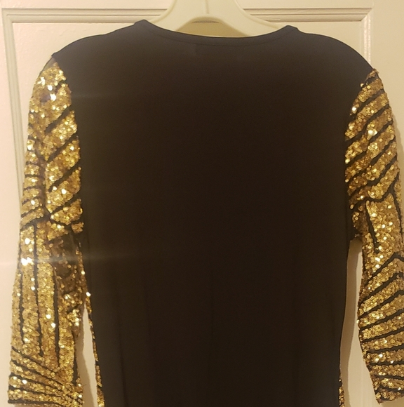 Black and gold sequin Bodycon dress - Picture 3 of 3